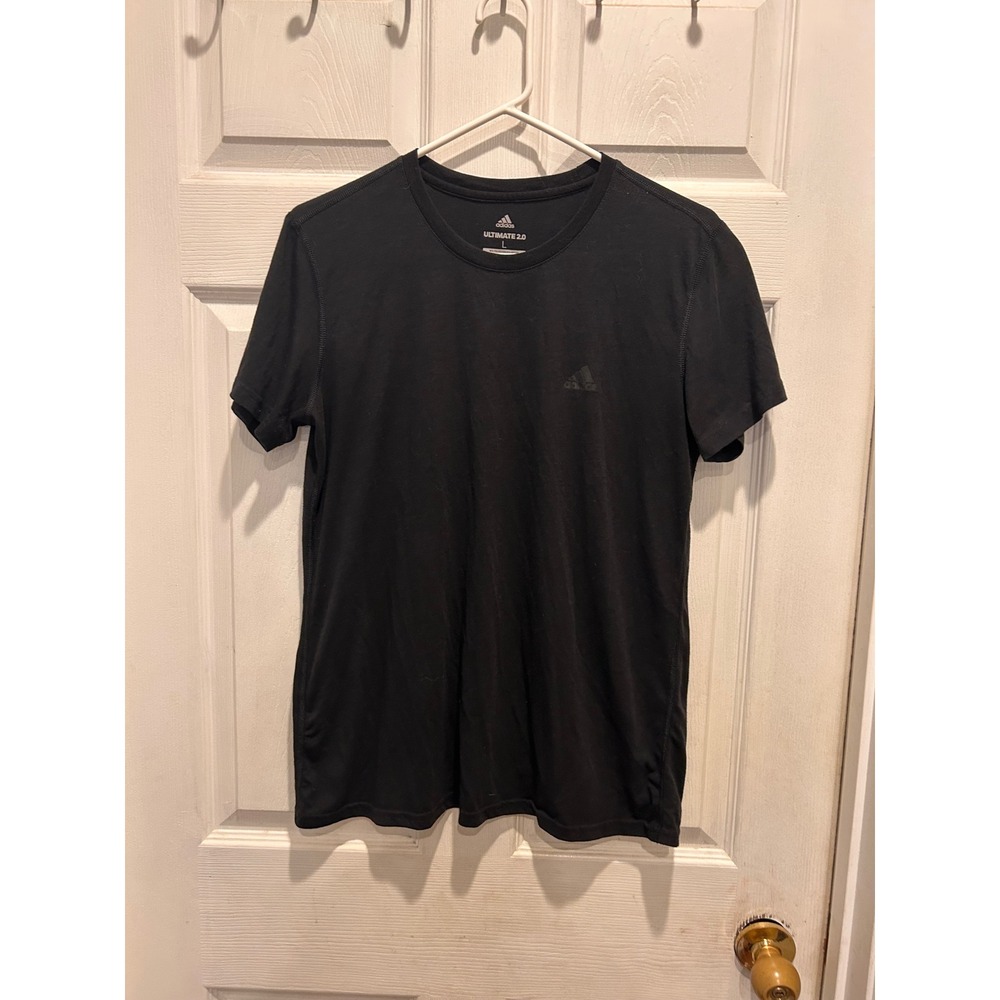 Adidas Ultimate 2.0 Mens Large Black Short Sleeve Athletic Training T-Shirt
